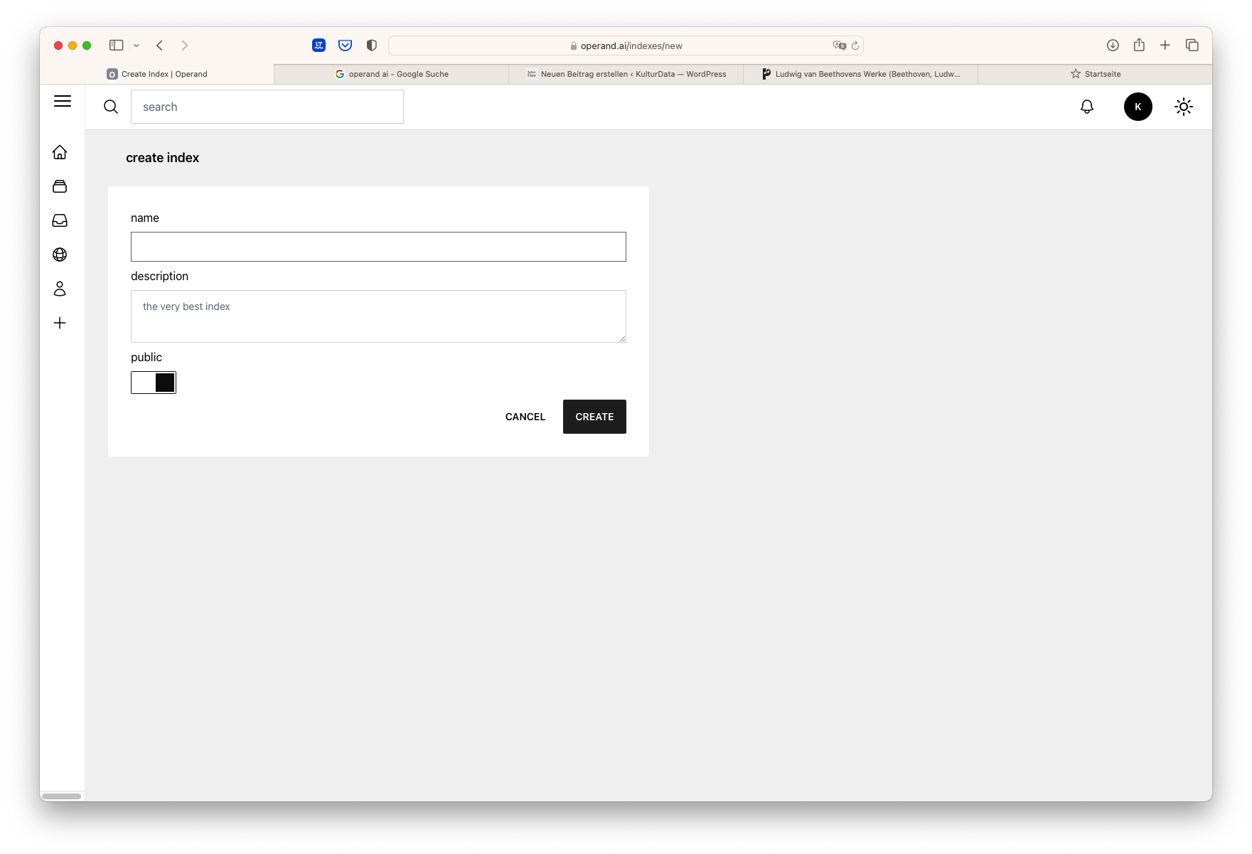 operand.ai index erstellen