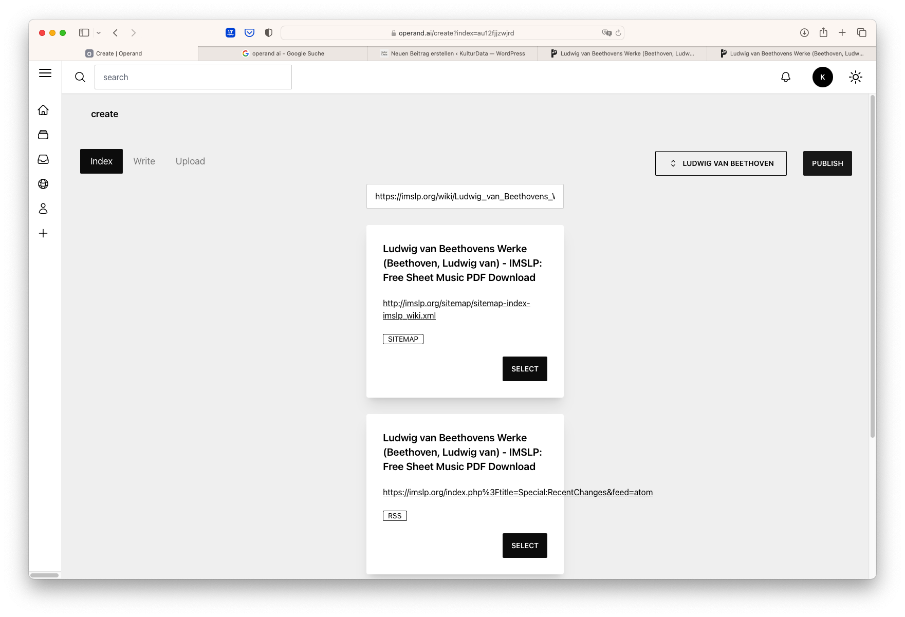 operand.ai quelle hinzufügen zu index